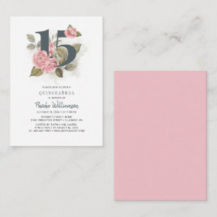 Quinceanera Rustic Floral 15th Birthday Botanical Card
