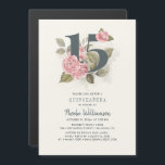 Quinceanera Rustic Floral 15th Birthday Magnetic Invitation<br><div class="desc">Cute modern yet elegant Quinceañera Mis Quince Anos birthday party invitations. Rustic floral olive green and pink colours design and template that can be easily edited and the text replaced with your own details by clicking the "Personalise" button. For further customisation, please click the "Customise Further" link and use our...</div>