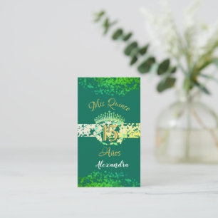 Quinceanera Sage Green Elegant Princess Enclosure Card