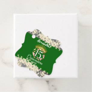Quinceanera Sage Green Elegant Princess Favour Tags
