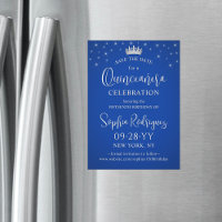 Quinceañera Save the Date Elegant Royal Blue