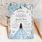 Quinceañera Sky Blue Floral Dress Princess Silver