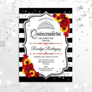 Quinceanera - Sunflowers Roses Invitation