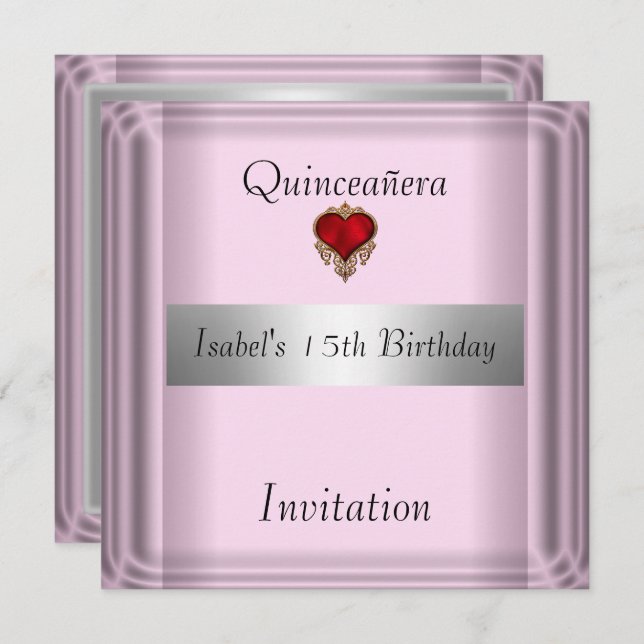 quinceanera, sweet, 15,  Invitation save the date (Front/Back)