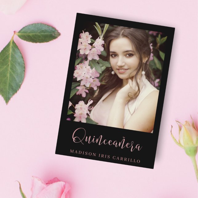 Quinceañera Tendencia Tipografía Español Oro Rosa (Creator Uploaded)