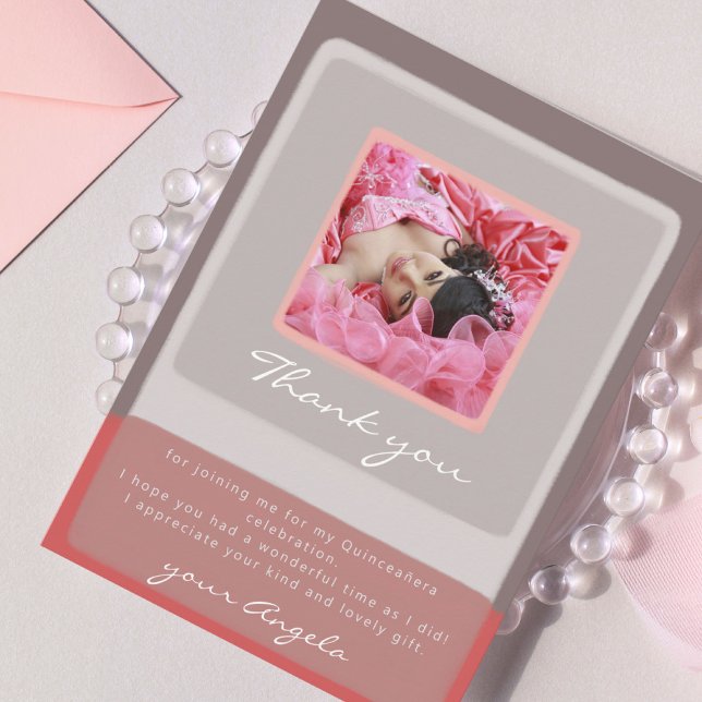 Quinceañera thank you card with photo  (Creator Uploaded)