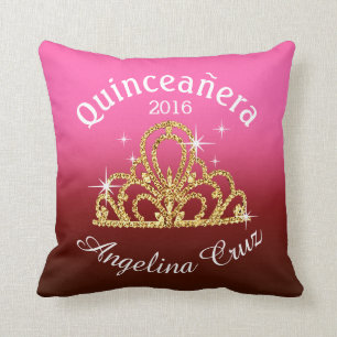 Quinceanera Tiara Bokeh Bling   ombre fuschia Cushion
