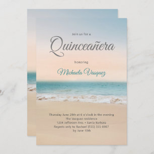 Quinceañera Tropical Beach Party  Invitation