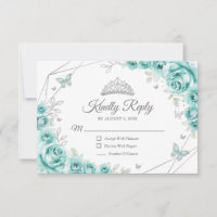 Quinceanera Turquoise Silver Floral Reply