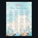 Quinceañera Under the Sea Beach Seating Chart<br><div class="desc">(c) The Happy Cat Studio</div>