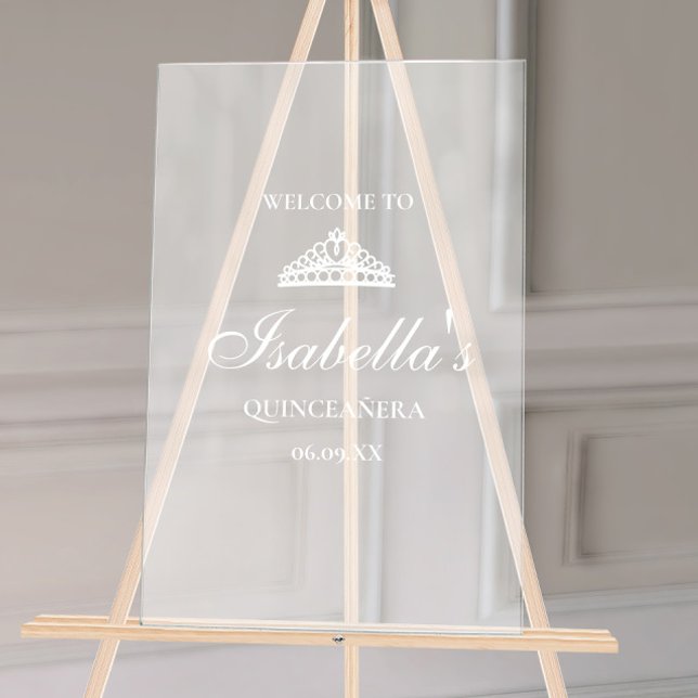 Quinceanera Welcome Frosted Acrylic Sign (Creator Uploaded)