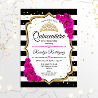 Quinceanera - White Black Pink Gold