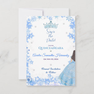 Quinceañera Winter Wonderland Save the Date Card