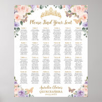 Quinceañera XV Purple Lilac Blush Floral Seating