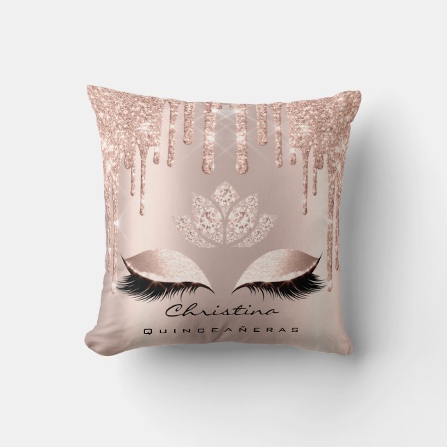 Quinceañeras Sweet 16th 15th Bridal Rose Princess Cushion (Front)