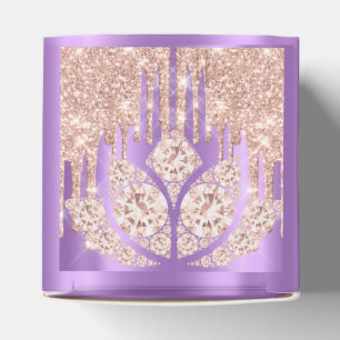 Quinceañeras Sweet 16th Bridal Rose Purple Spark Favour Box