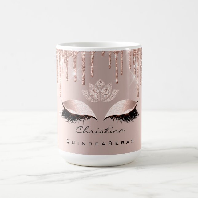 Quinceañeras Sweet 16th Bridal Shower Makeup Lash Coffee Mug (Center)