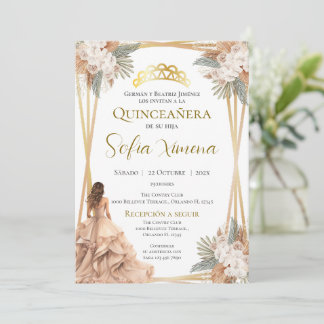 Quincenera Invitation in Spanish Boho