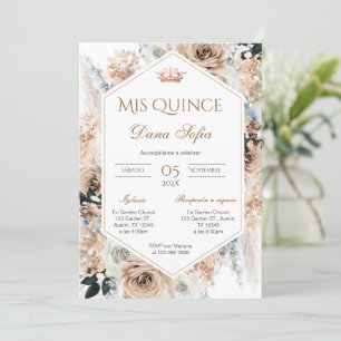 Quincenera Invitation in Spanish BohoFloral