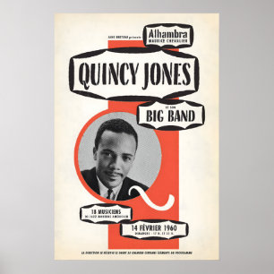 Quincy Jones Big Band jazz poster - l'Alhambra