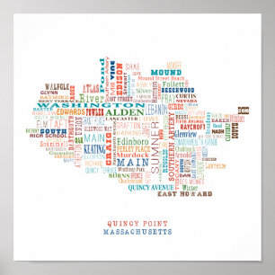 Quincy Point Massachusetts Neighbourhood Street Ma Poster
