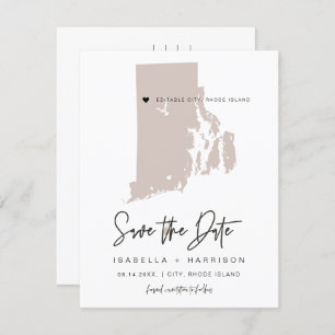 QUINN Blush Rhode Island Save the Date Postcard
