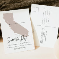 QUINN- California Map Save the Date Moveable Heart