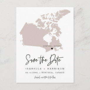 QUINN- Canada Map Save the Date (Moveable Heart!) Postcard