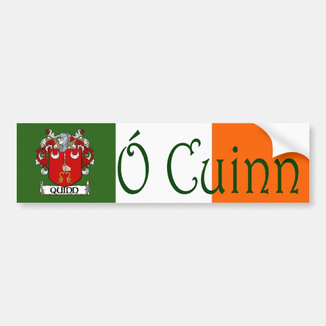 Quinn Clan Irish/English Bumper Sticker (Front)