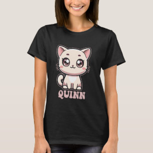 Quinn Cute Kitty Cat Design for Girls Name Quinn T-Shirt