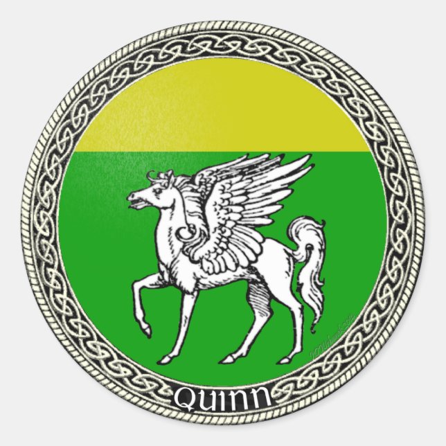 Quinn Family Arms Classic Round Sticker (Front)