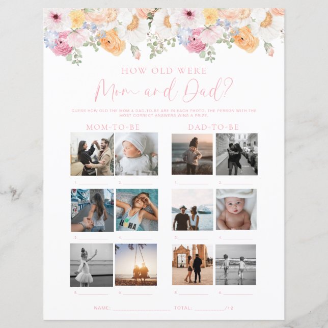 Quinn How Old Were Mum and Dad Photo Game (Front)