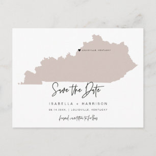 QUINN- Kentucky Map Save the Date Moveable Heart Postcard