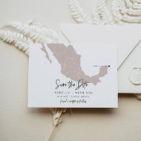 QUINN- Mexico Map Save the Date Moveable Heart!
