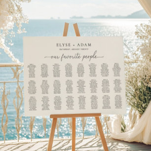 Quinn Modern Minimal 24 Table Seating Poster