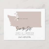 QUINN- Washington Map Save the Date Moveable Heart