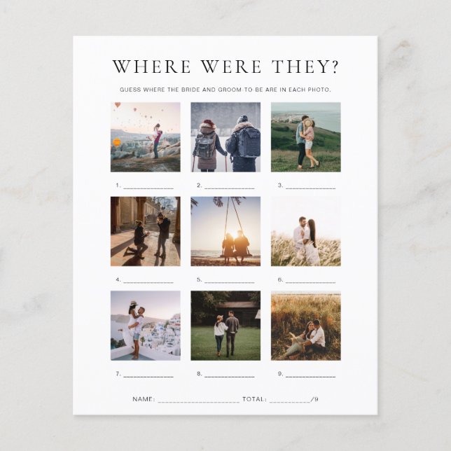 Quinn Where Were They Vacation Photo Game (Front)