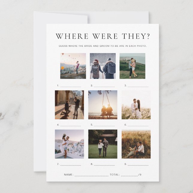 Quinn Where Were They Vacation Photo Game Invitation (Front)