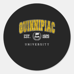 Quinnipiac Arch Vintage College Athletic Sports De Classic Round Sticker
