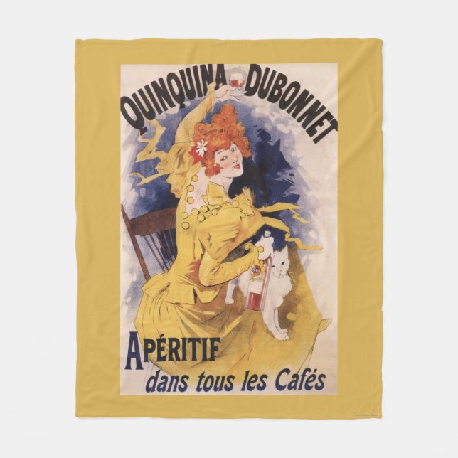 Quinquina Dubonnet Aperitif Promotional Poster Fleece Blanket (Front)