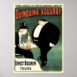 QUINQUINA VOUVRAY Liqueur Paris Vintage Liquor Ad Poster