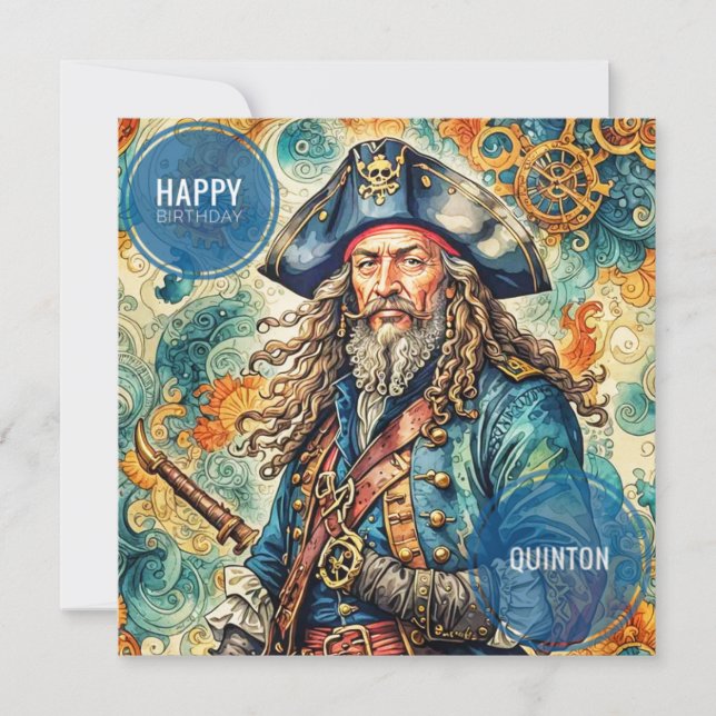 QUINTON ~ Birthday Card ~ Pirate ~ (Front)