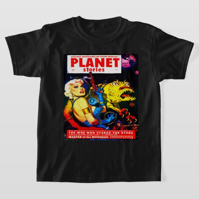 QUIRKY 1950s RETRO SCI FI PULP COMICS T-Shirt (Laydown)
