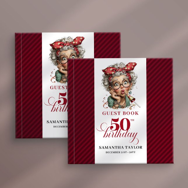 Quirky 50th birthday woman event guest book (Quirky 50th birthday woman event guest book)