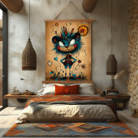 Quirky Abstract Lion Character Art