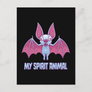 Quirky Albino Bat Spirit Animal Postcard