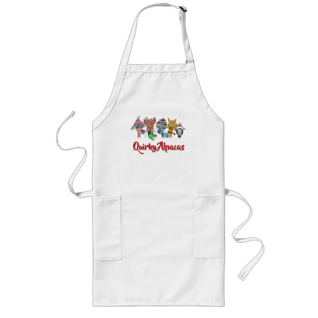 Quirky Alpacas holiday apron 19 (Front)