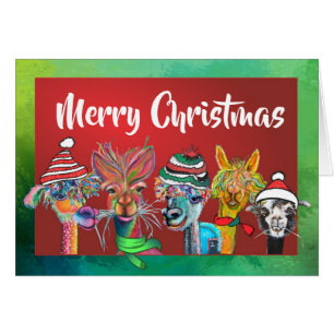 Quirky Alpacas Merry Christmas card 19-4