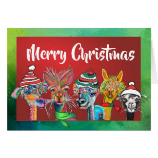 Quirky Alpacas Merry Christmas card 19-4