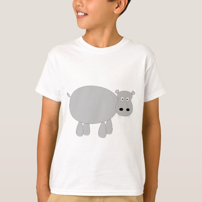 Quirky and cute cartoon hippo t-shirts and gifts. (Front)